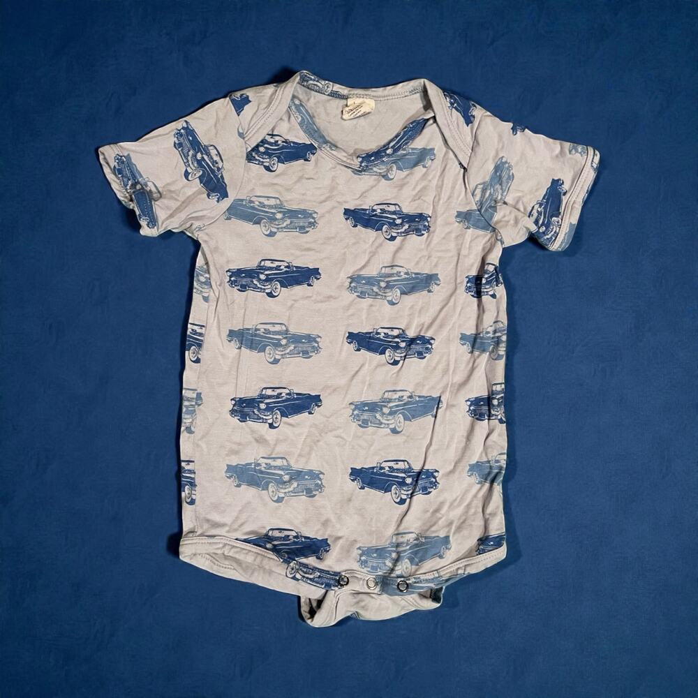 Kate Quinn Organics bamboo blend vintage cars bodysuit